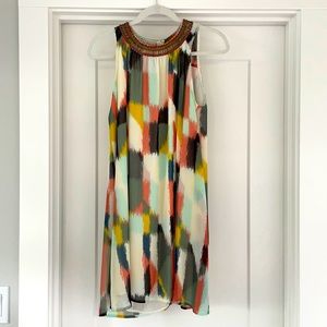 Anthropologie watercolor swing dress
